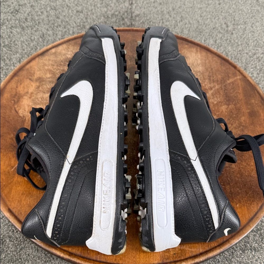Nike Air Shoes Mens 10.5 Golf Cleat Sneakers Black White 379212-011 - Picture 7 of 11